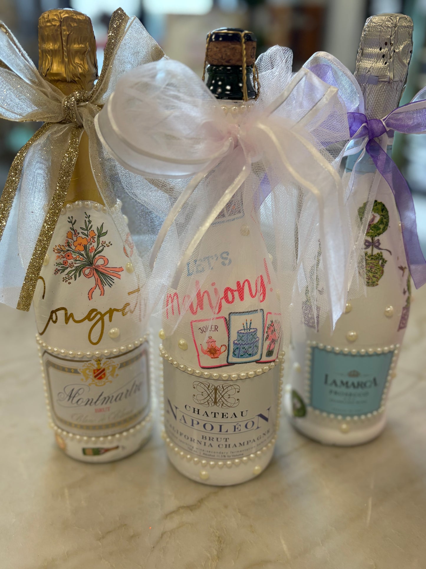 SSS Hand Decorated Champagne Bottle