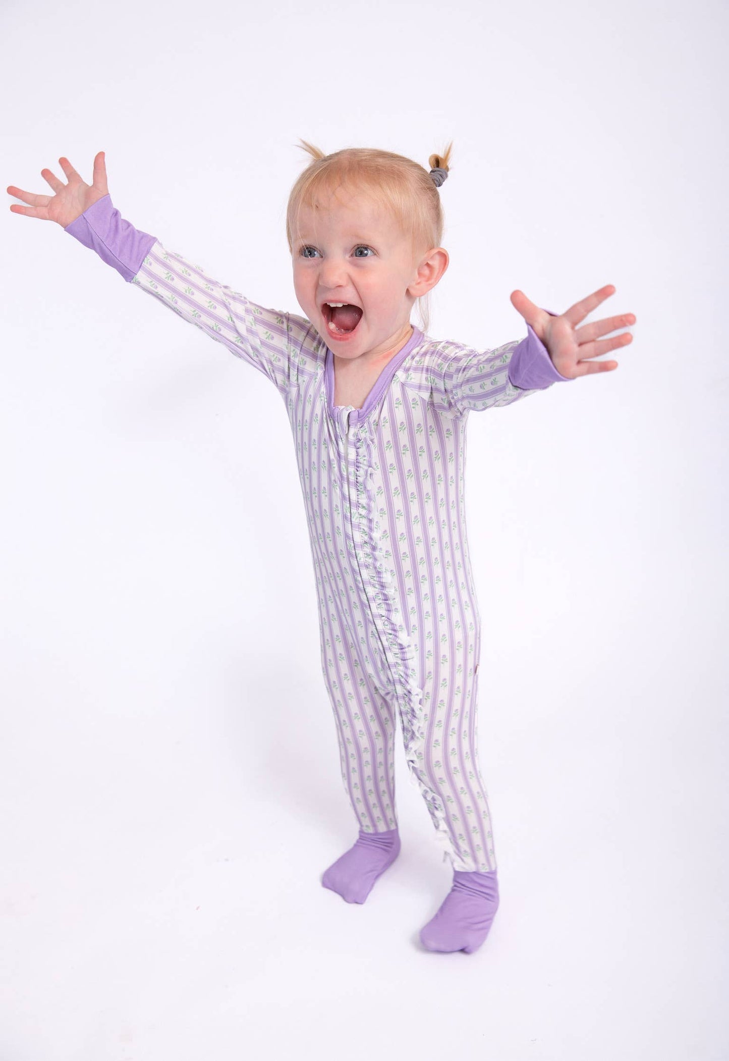 Lilac Ribbons Convertible Zip PJs