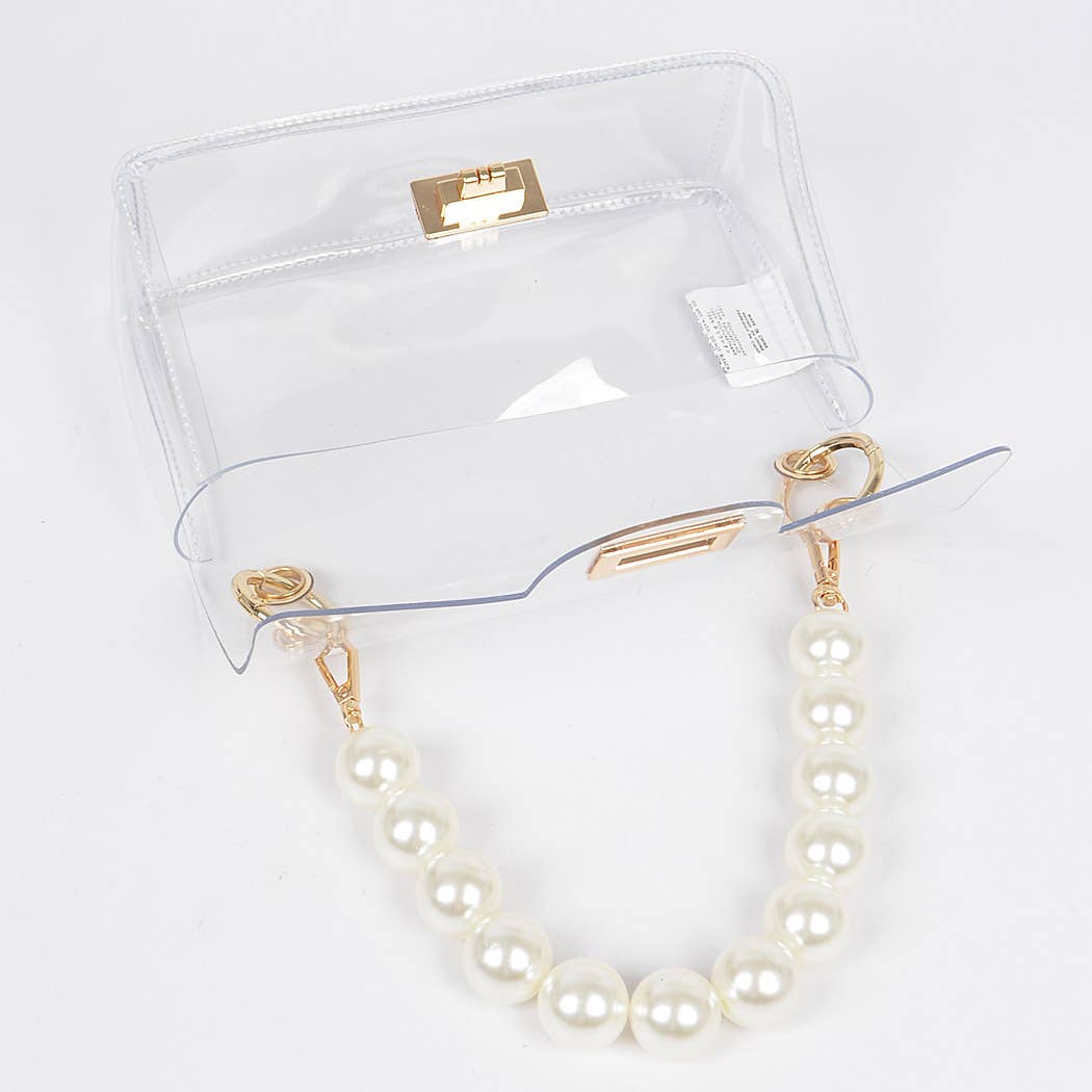 Transparent Cross body Bag W/ Clear Chain
