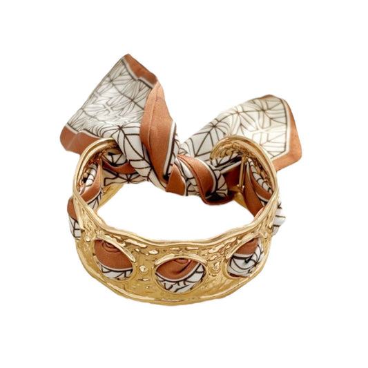 Scarf Cuff Bracelet - Circle - Brown