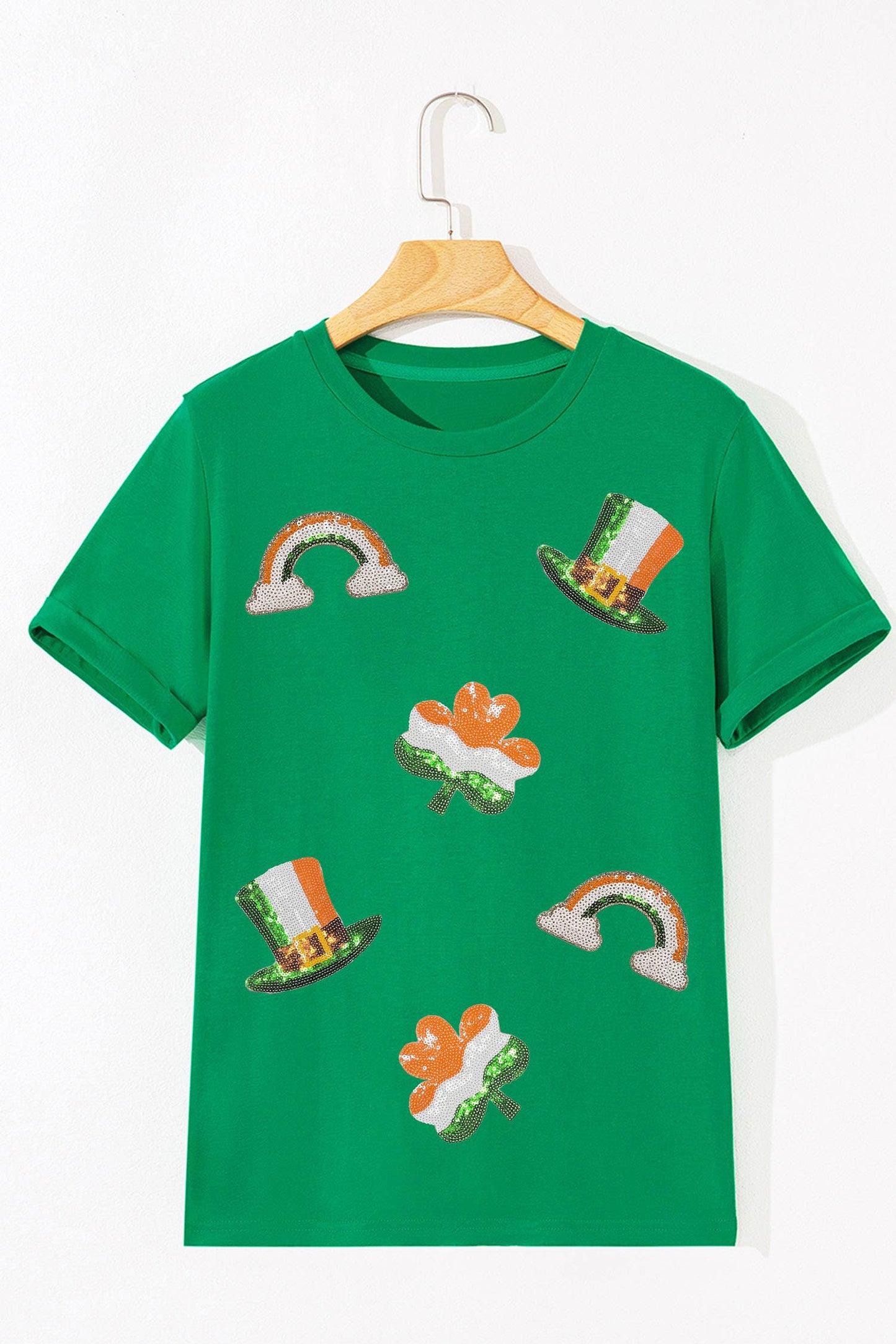 LDC St Patricks Day Elements Sequin Graphic Tee