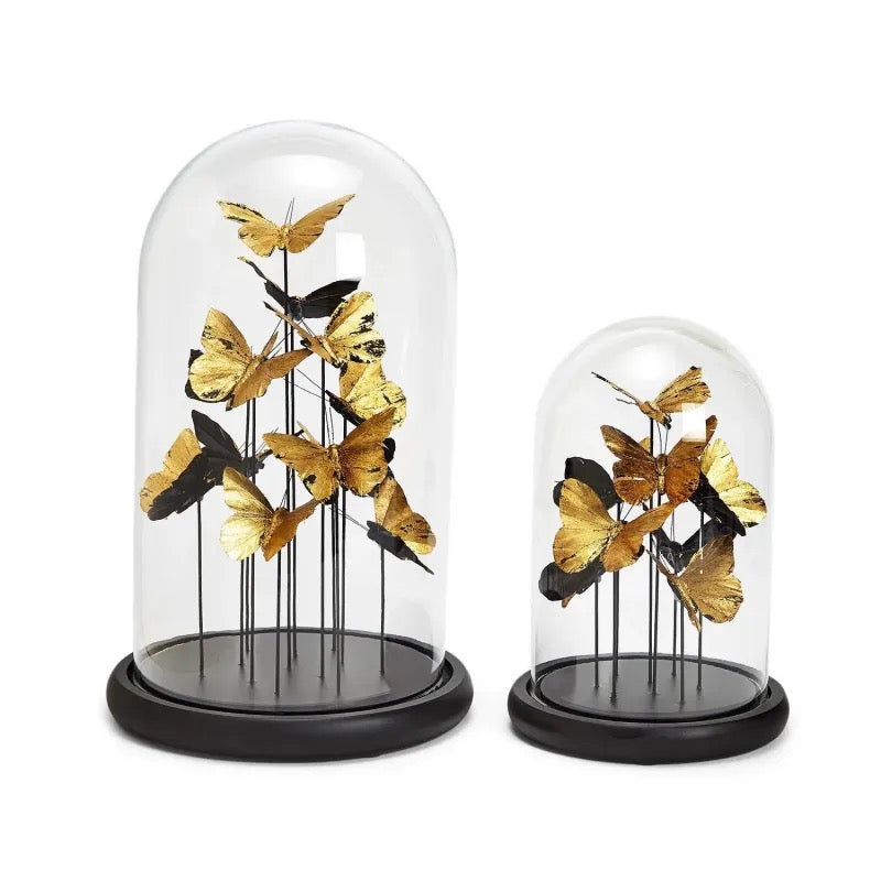 Gold Butterflies Dome Small