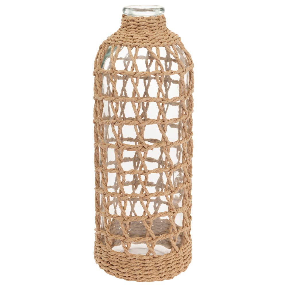 13" Nautical Rope & Glass Vase
