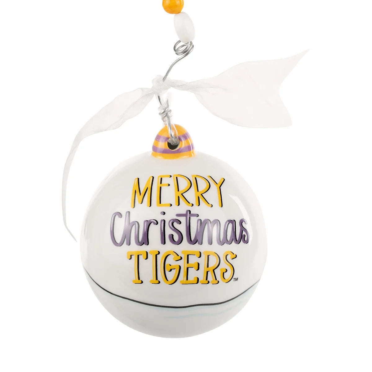 LSU Santa Ornament - Merry Christmas