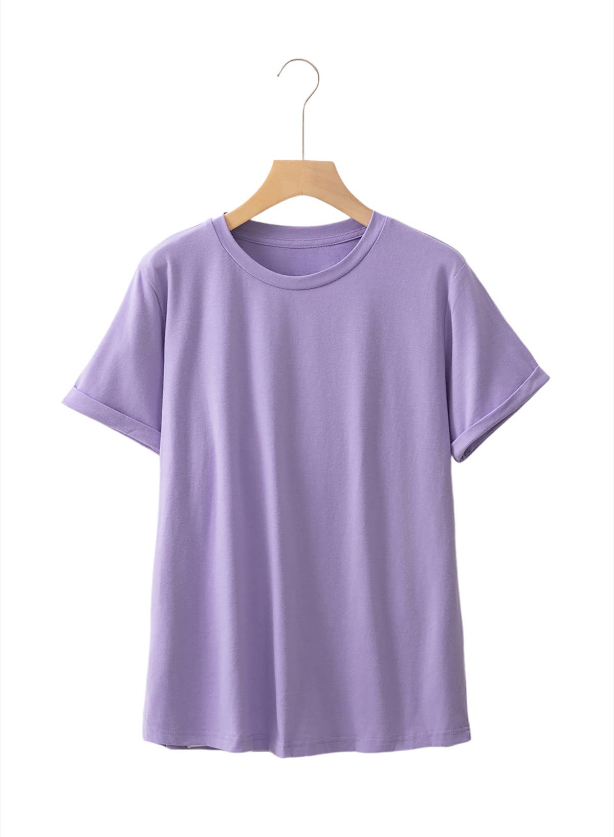 Multicolor Casual Plain Crew Neck Short Sleeve Tee | S-2XL