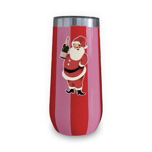 Insulated Champagne Tumbler (Pink/Red) - Santa Champ