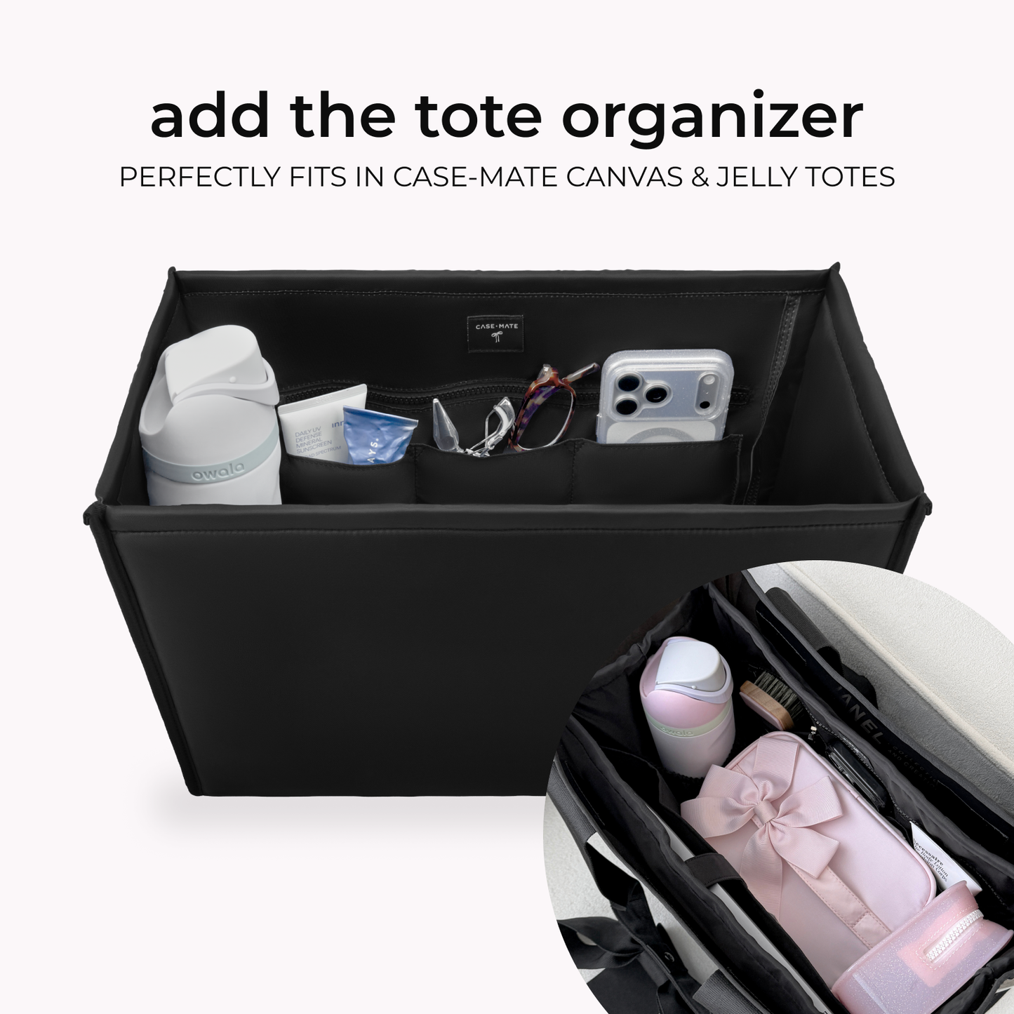 Case-Mate Midnight Black Bow Jelly Tote Bag