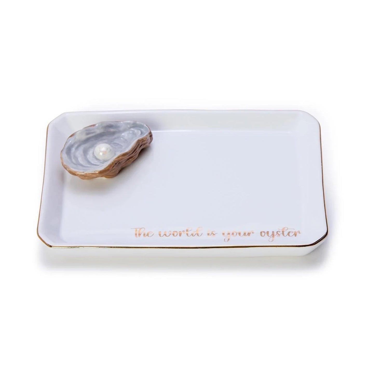 Oyster Icon Trinket Tray with Saying in Gift Box