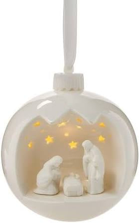 Nativity Scene Light-Up Keepsake Ornament with Stand in Gift Box