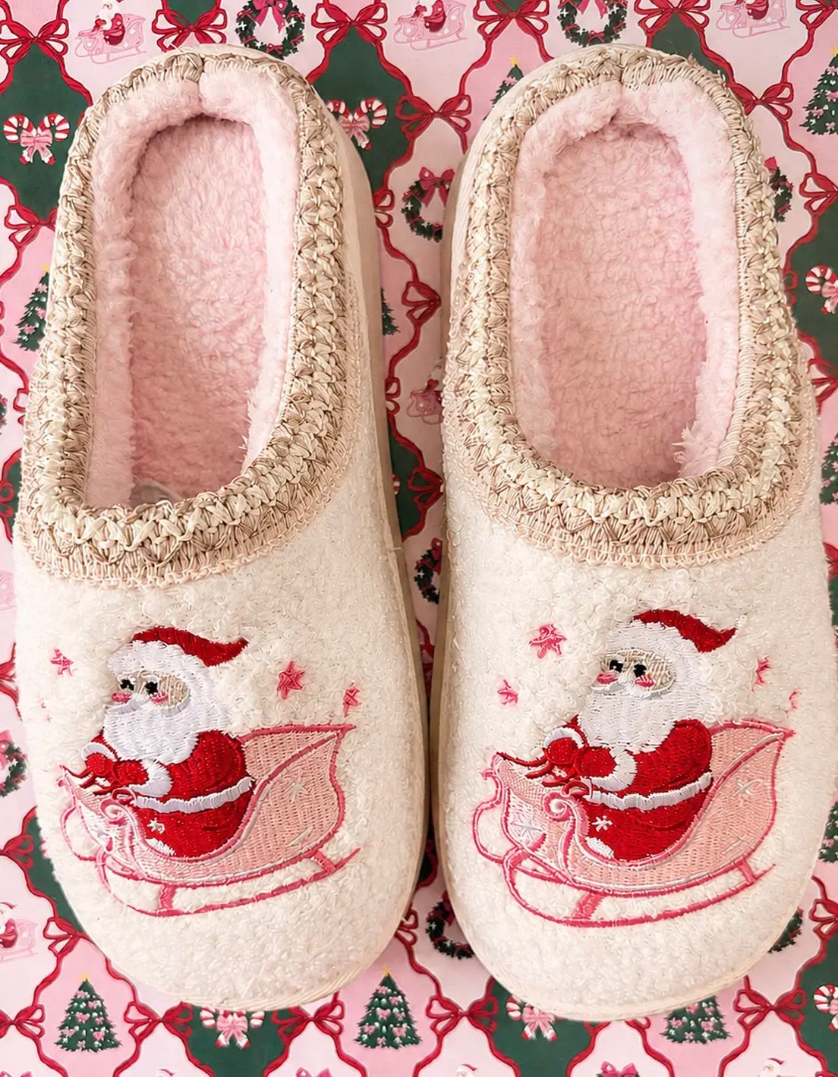 Santa's Sugarplum Social-Platform Slippers