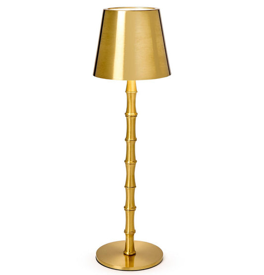 LED Cordless Gold Bamboo Table Lamp