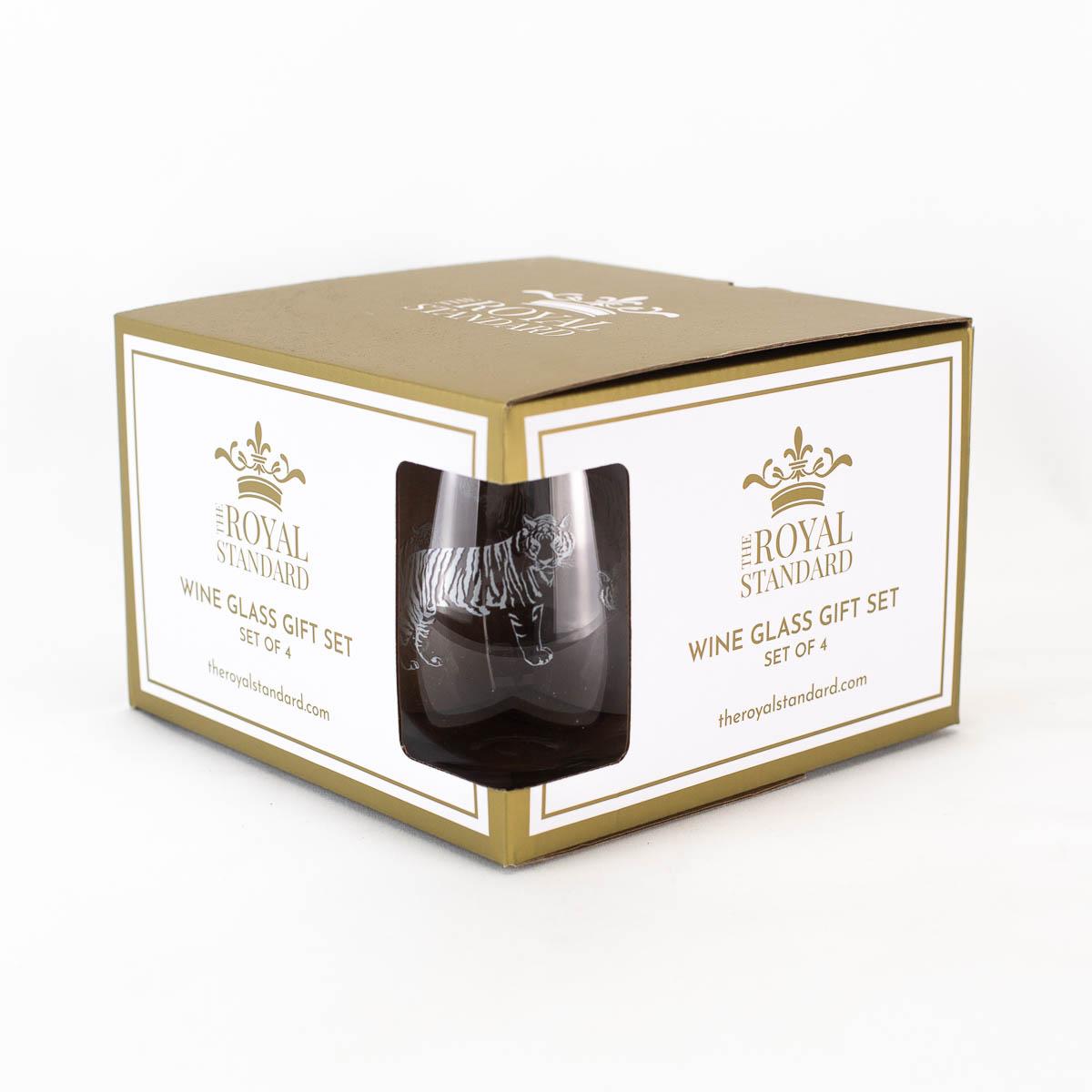 On the Prowl Wine Glass Gift Set   Clear   16oz