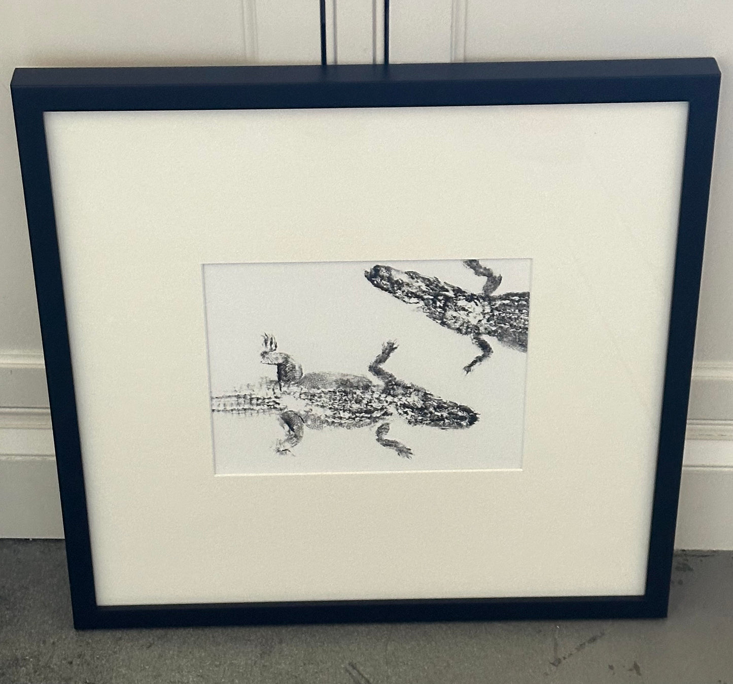 JS Framed Tangi Twins Print on Watercolor 19x19