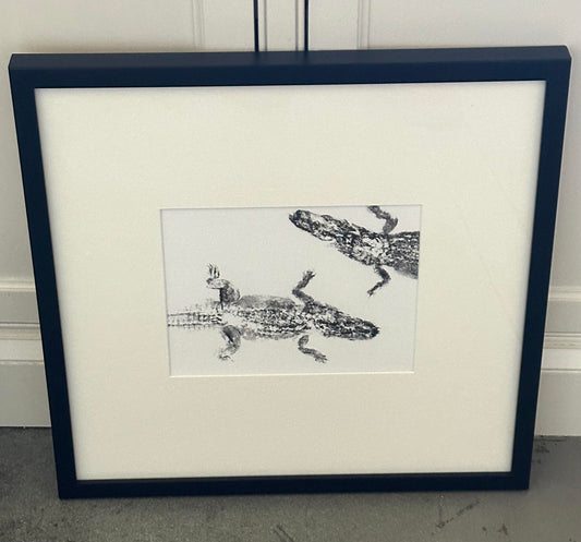 JS Framed Tangi Twins Print on Watercolor 19x19