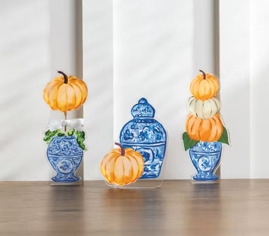 Three Pumpkins Acrylic Sitter