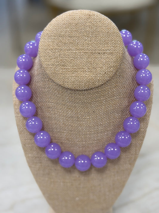 Purple chunky Beaded Necklace