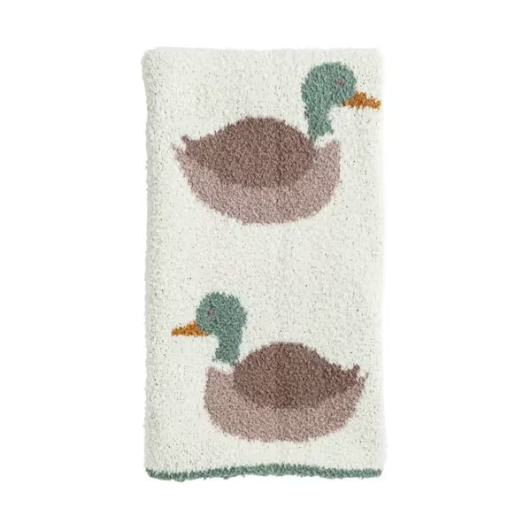 Chenille Mallard Duck Blanket 13”x28”