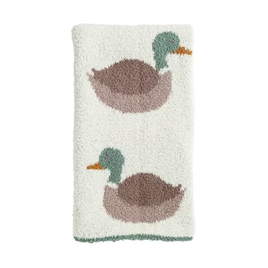 Chenille Mallard Duck Blanket 13”x28”