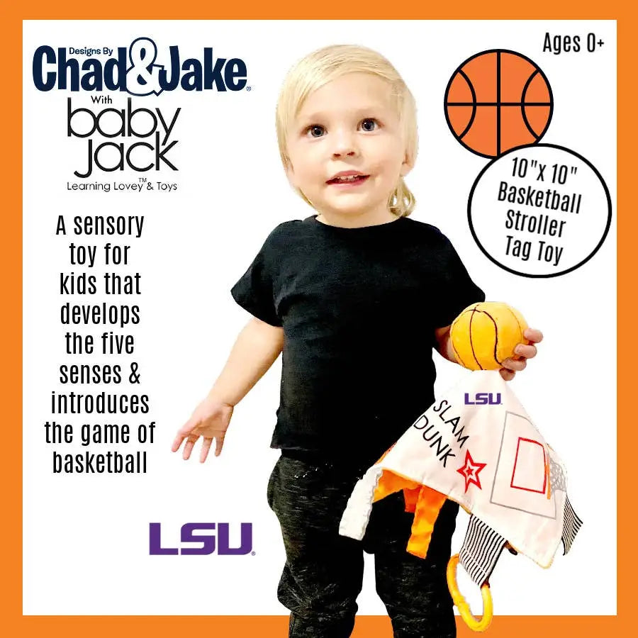 LSU Basketball Sensory Tag Toy