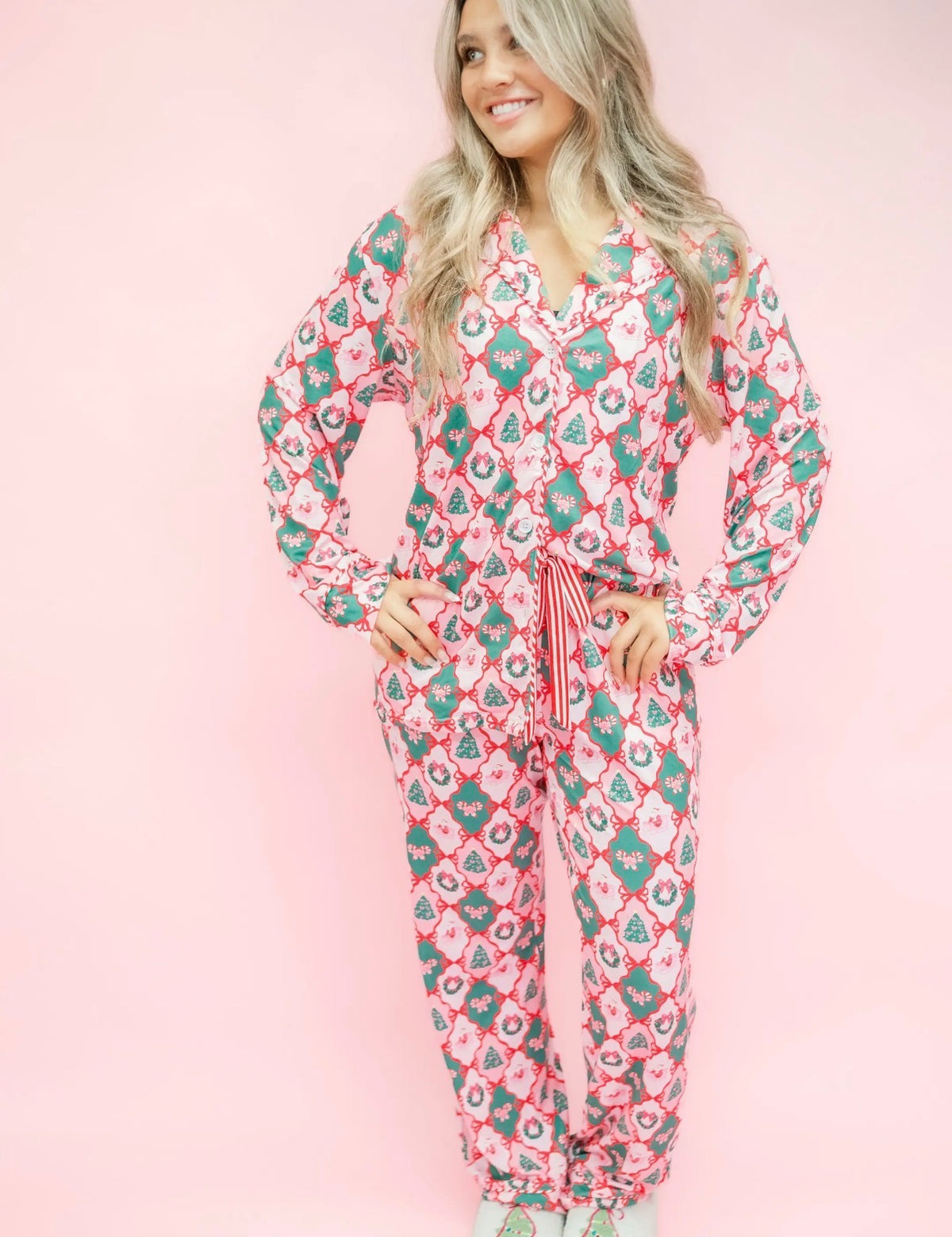 Santa's Candy Cane Cottage Pajamas