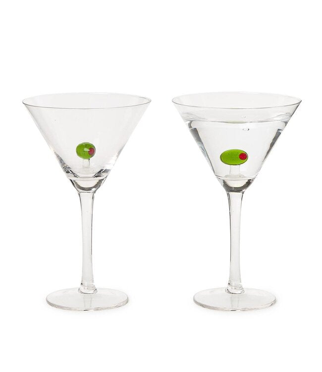 Martini Glass with Olive