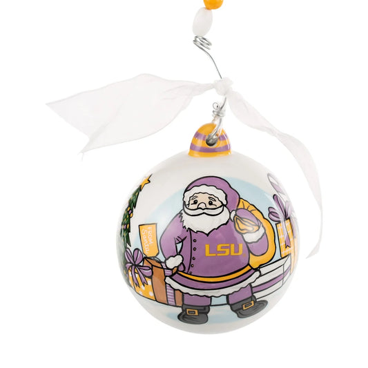 LSU Santa Ornament - Merry Christmas