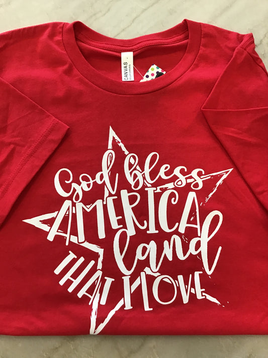 BBS God Bless Red Tee