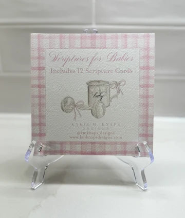 KMK Scripture Cards-Babies, Pink + Acrylic Stand