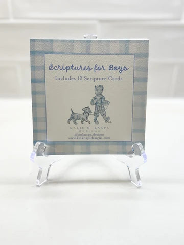 KMK Scripture Cards-Babies, Blue + Acrylic Stand