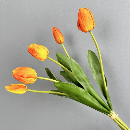 19''T Real Touch Tulips bunch, Faux Tulips Spring Flowers