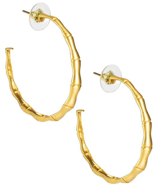 Skinny Bamboo Hoop - Gold