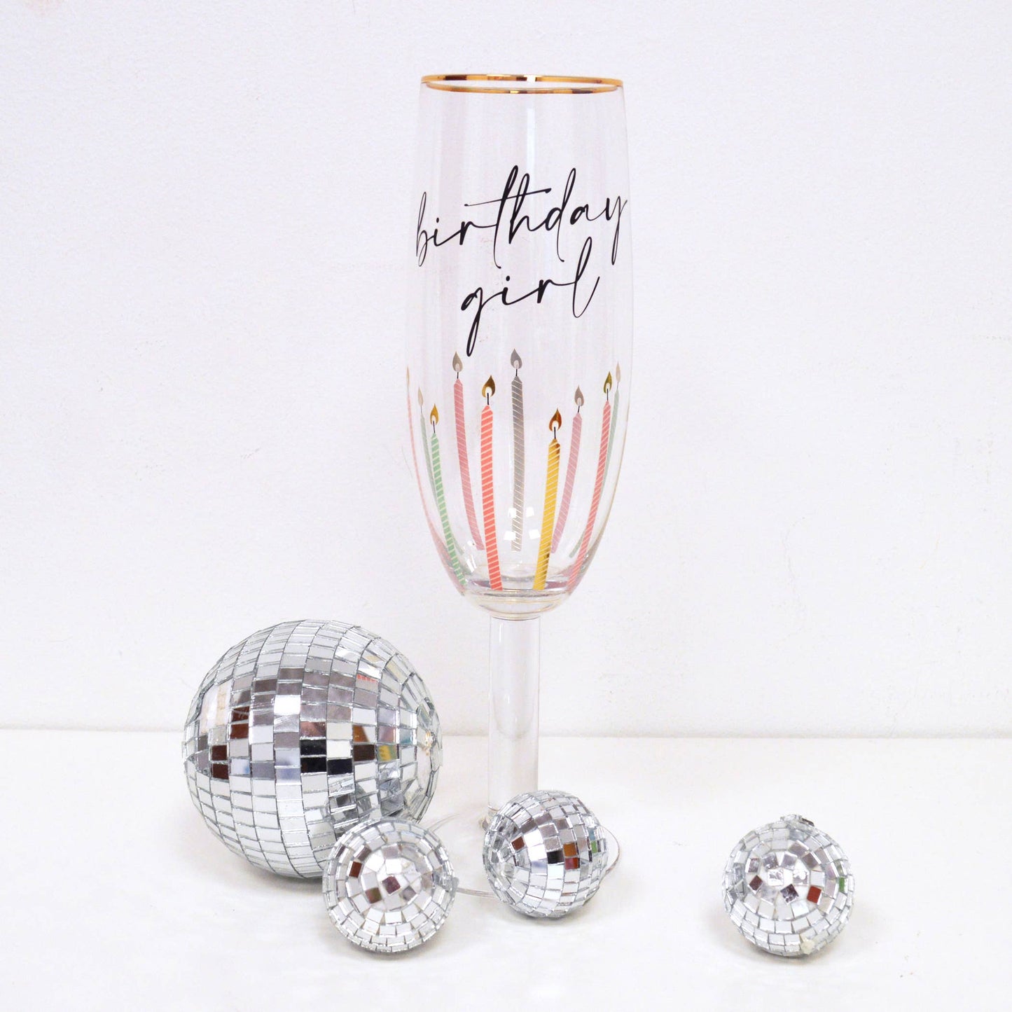 Multi Birthday Girl Oversized Champagne Glass