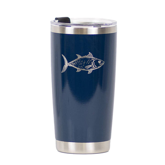 Fish Etched Tumbler   Royal/Stainless   20oz.