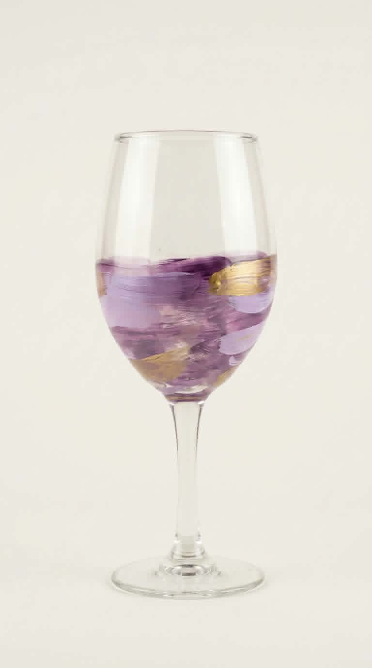 Wisdom - Purple Wine Glass by Heather Eck