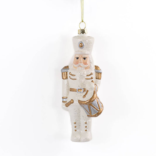 Golden Nutcracker Ornament   White/Gold   2.5x6.25