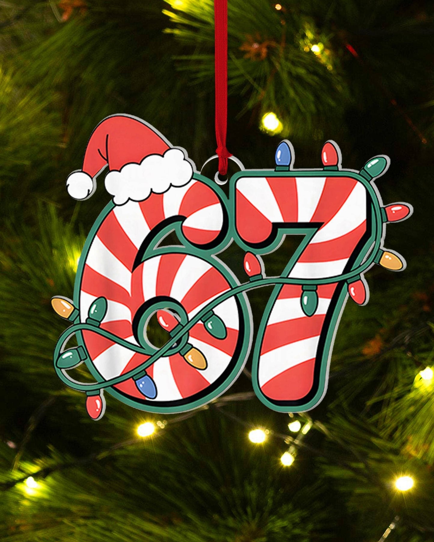 Six Seven Acrylic Ornament, Christmas Gift Gen Alpha Humor