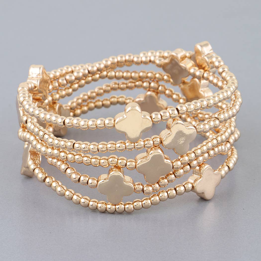 Multi Clover Beaded Bracelet
