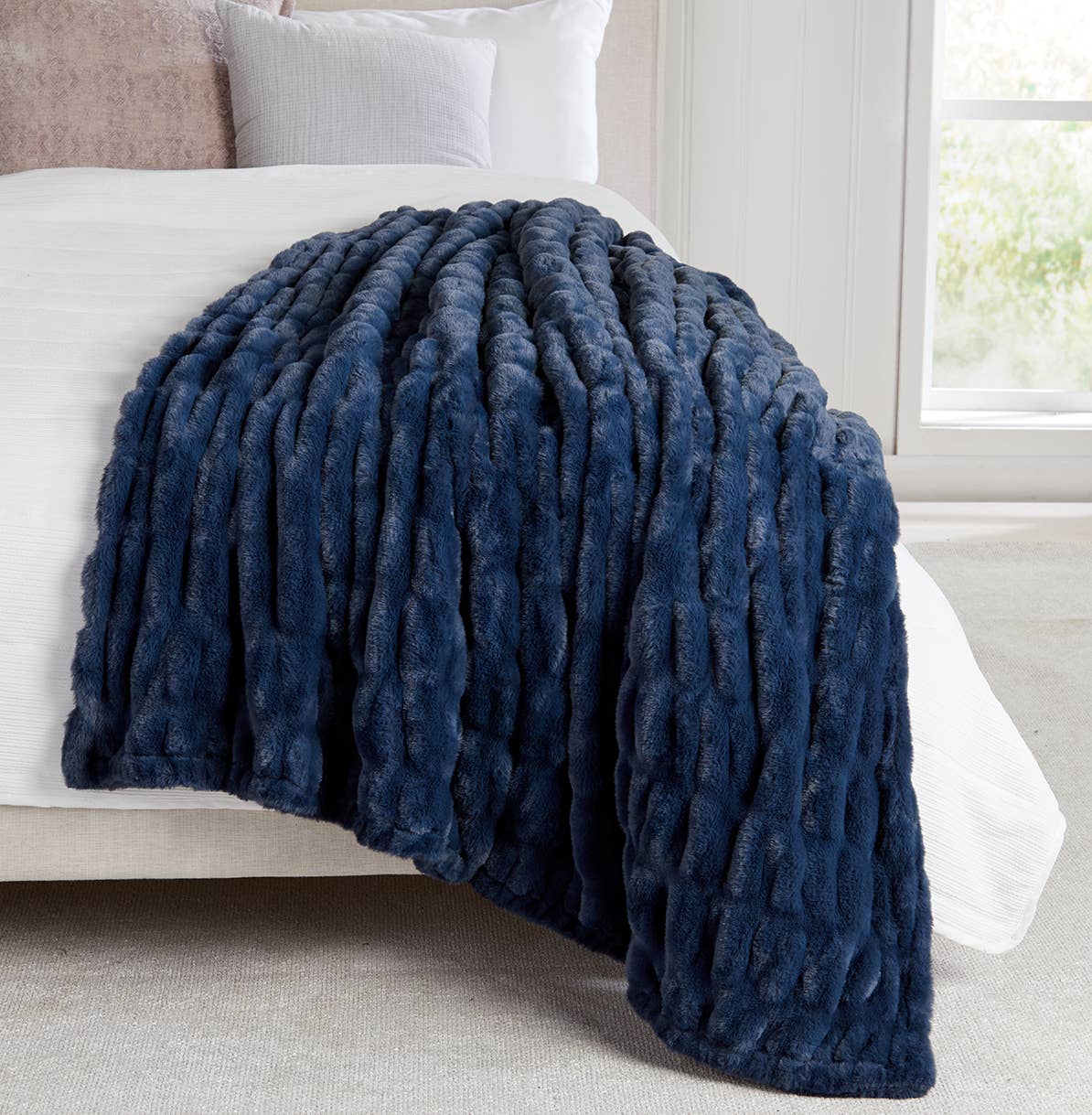 Luxury Heavyweight Ruched Throw Blankets 50" x 60"