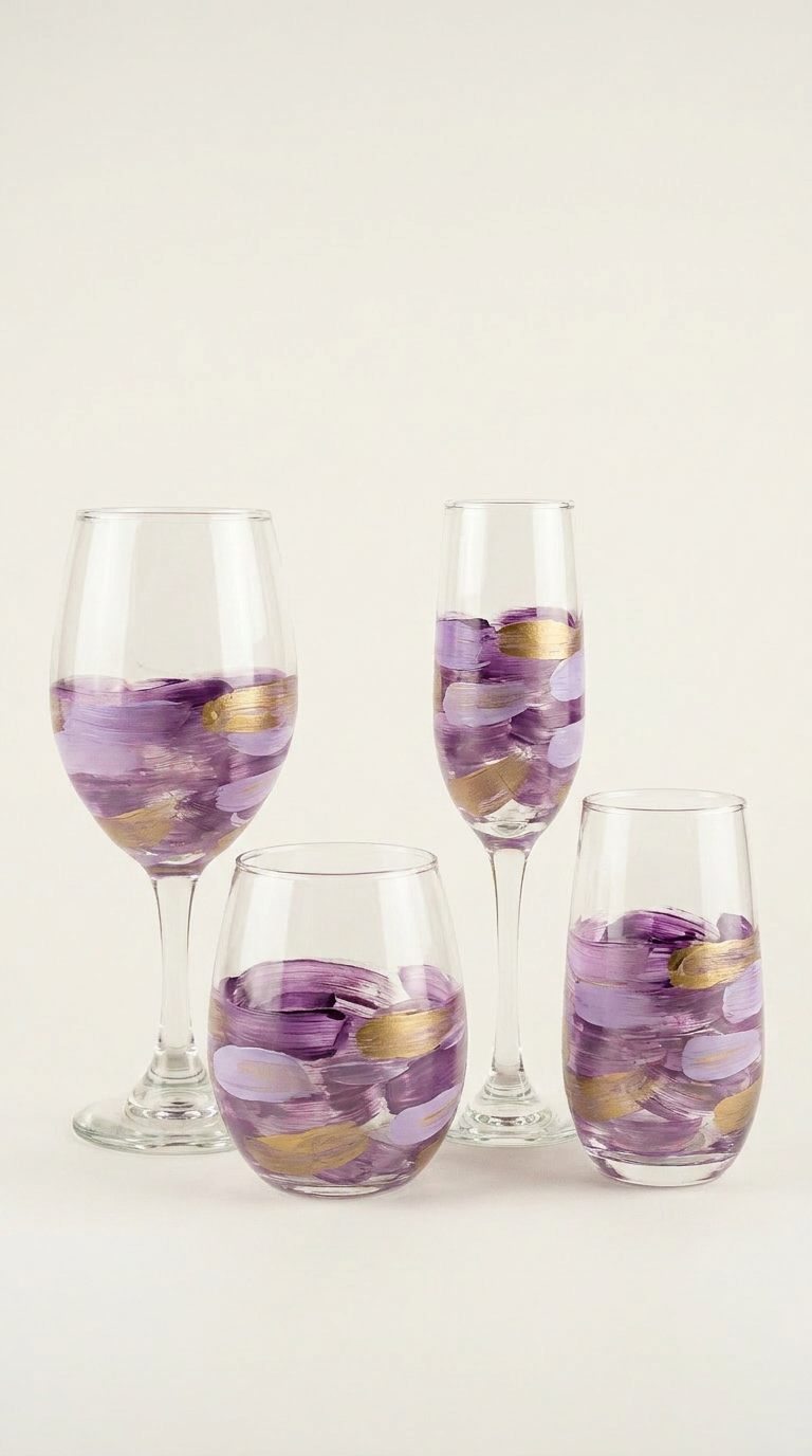 Wisdom - Purple Wine Glass by Heather Eck