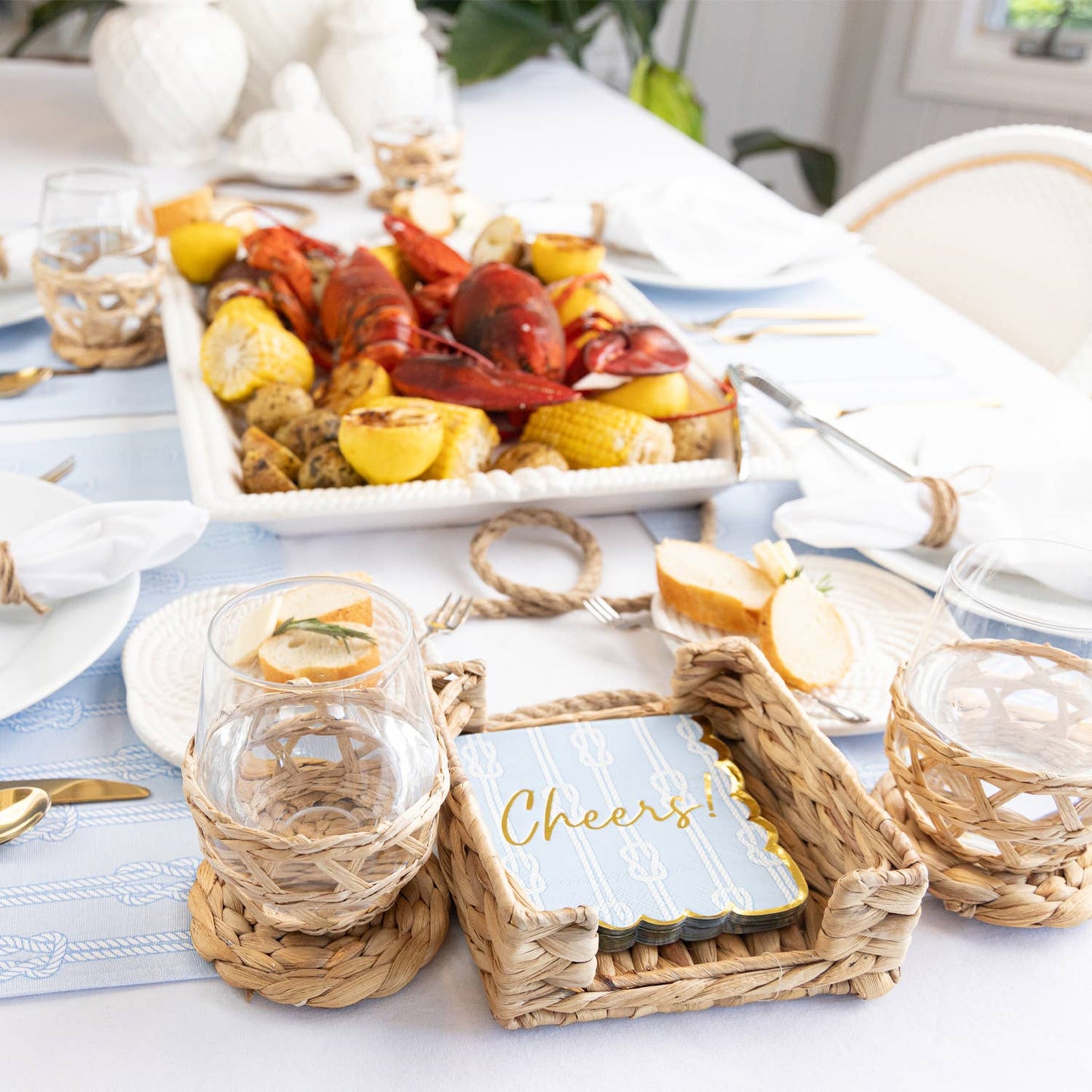 Natural Woven Cocktail Napkin Tray