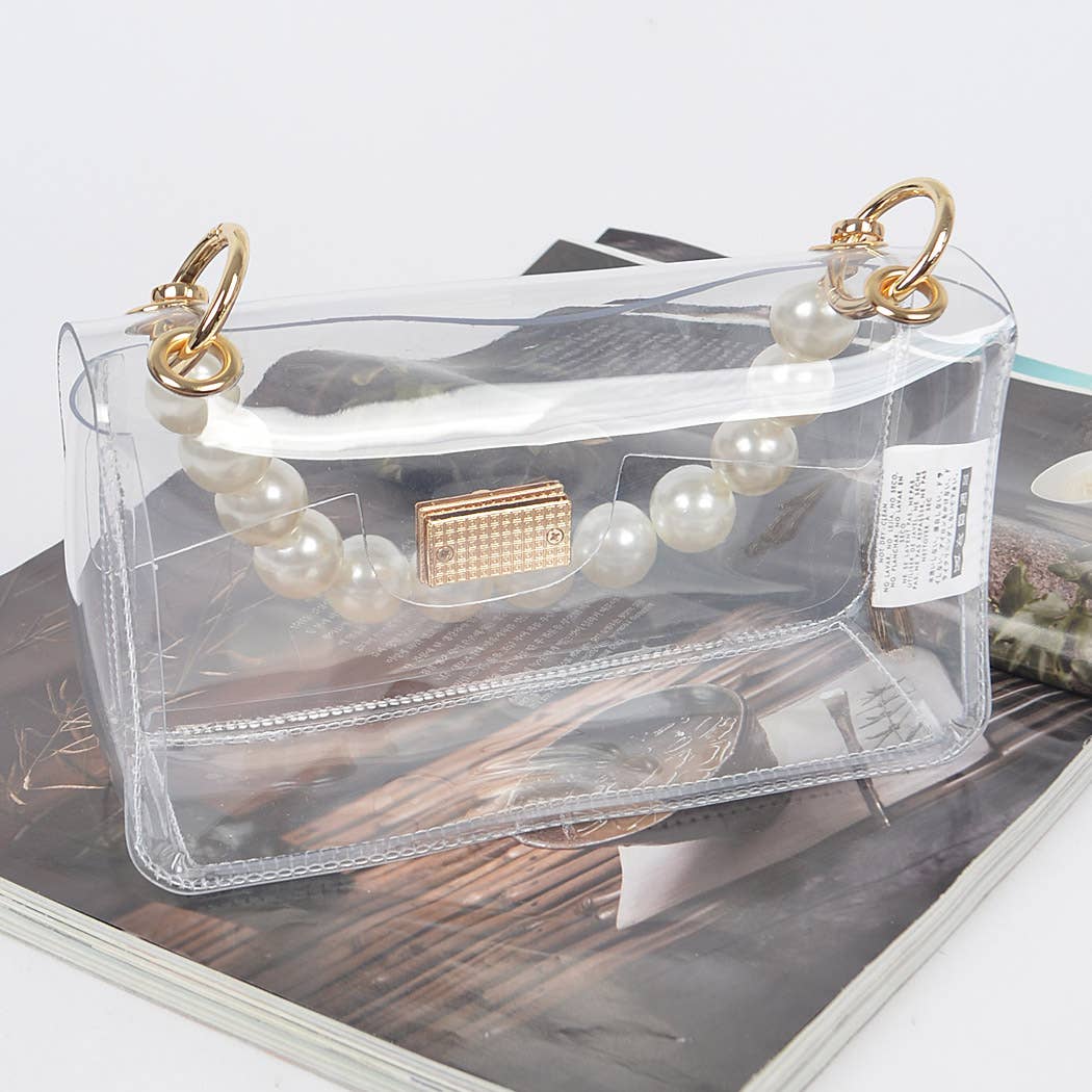 Transparent Cross body Bag W/ Clear Chain