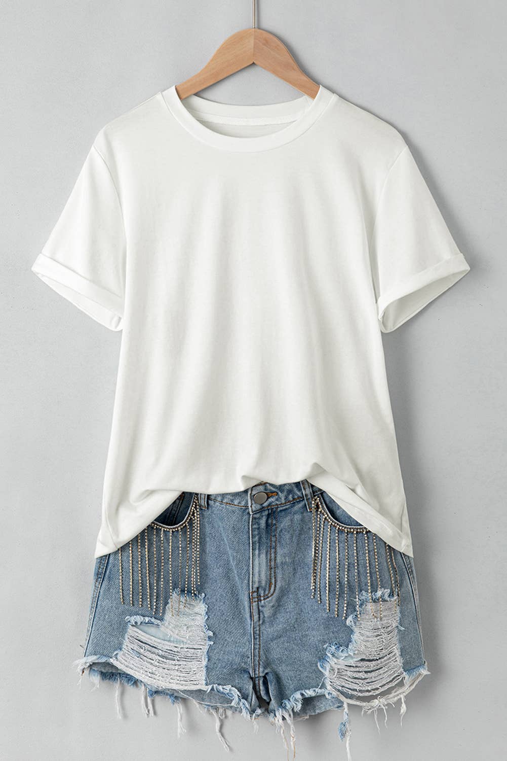 Multicolor Casual Plain Crew Neck Short Sleeve Tee | S-2XL