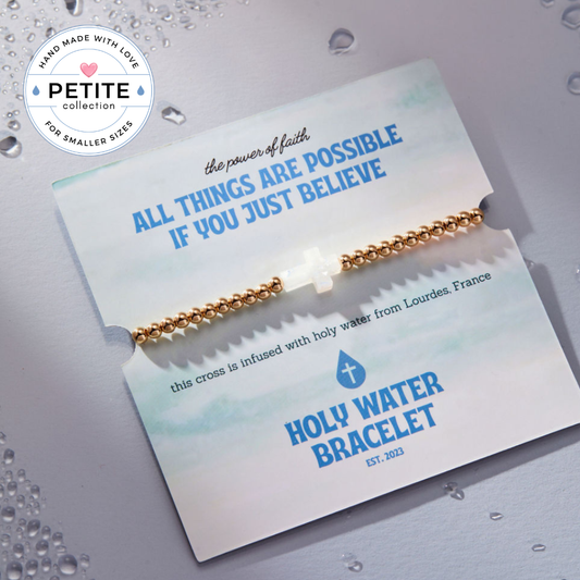 PETITE HOLY WATER STRETCH BRACELET IN GOLD