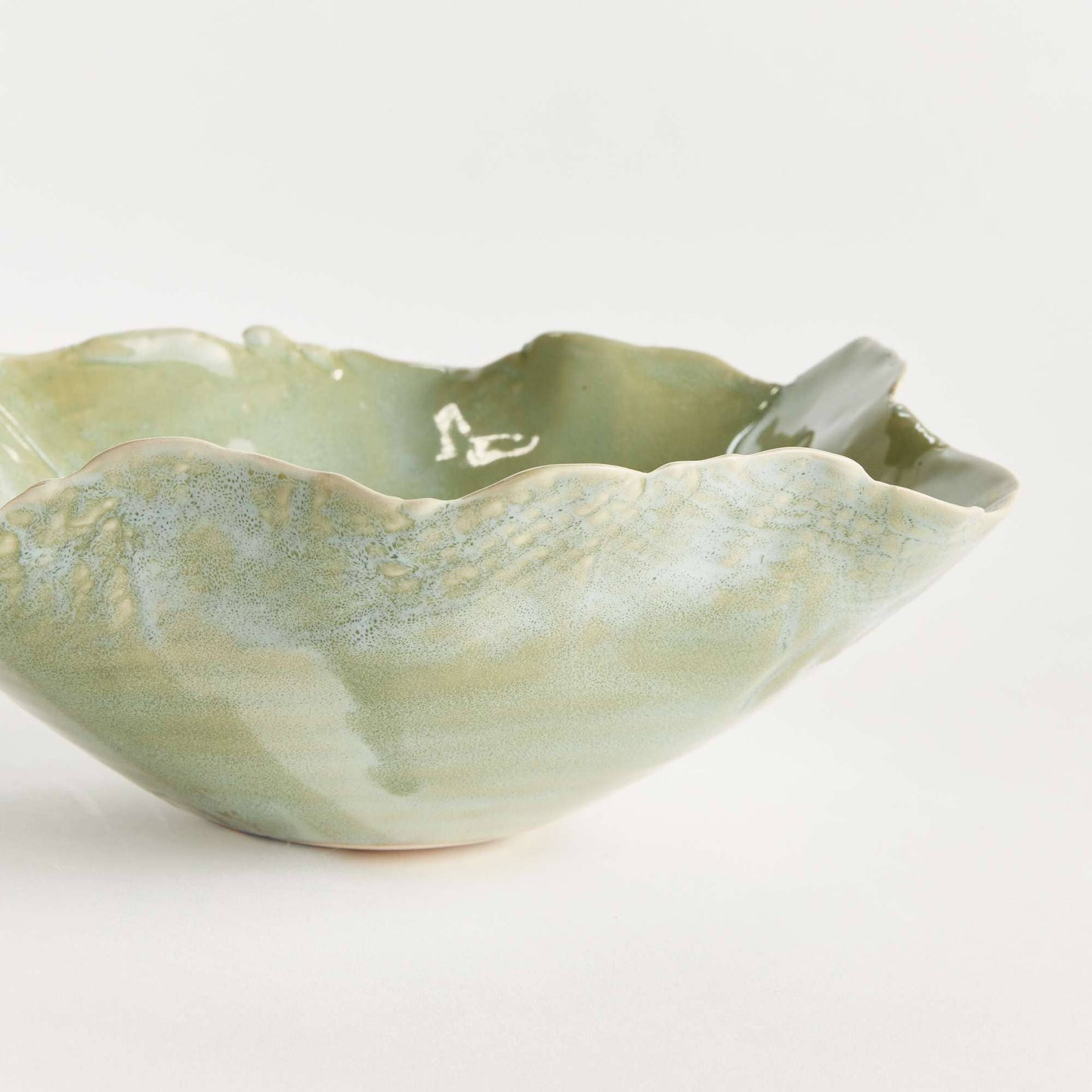 Morgan Decorative Tray Small - Seafoam Ceramic - Handcrafted