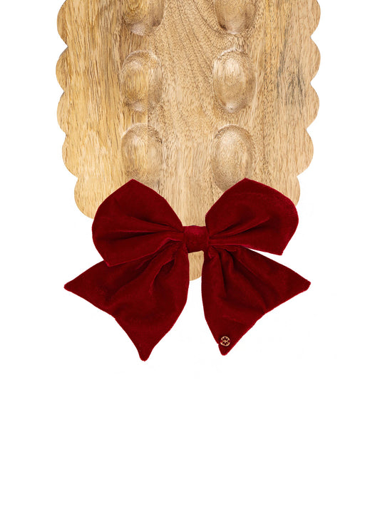 Magnetic Bow Velvet Red