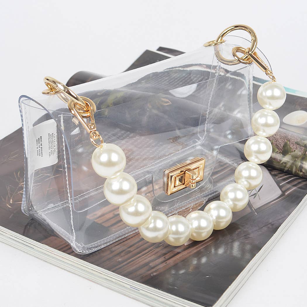 Transparent Cross body Bag W/ Clear Chain