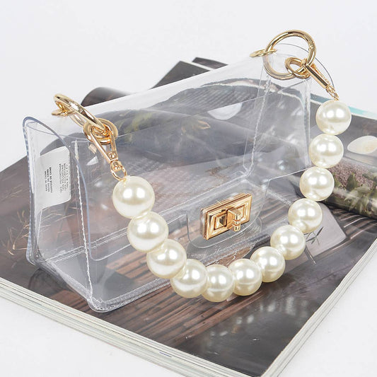 Transparent Cross body Bag W/ Clear Chain
