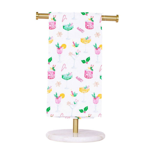 Fizz the Season Hand Towel   White/Multi   20x28