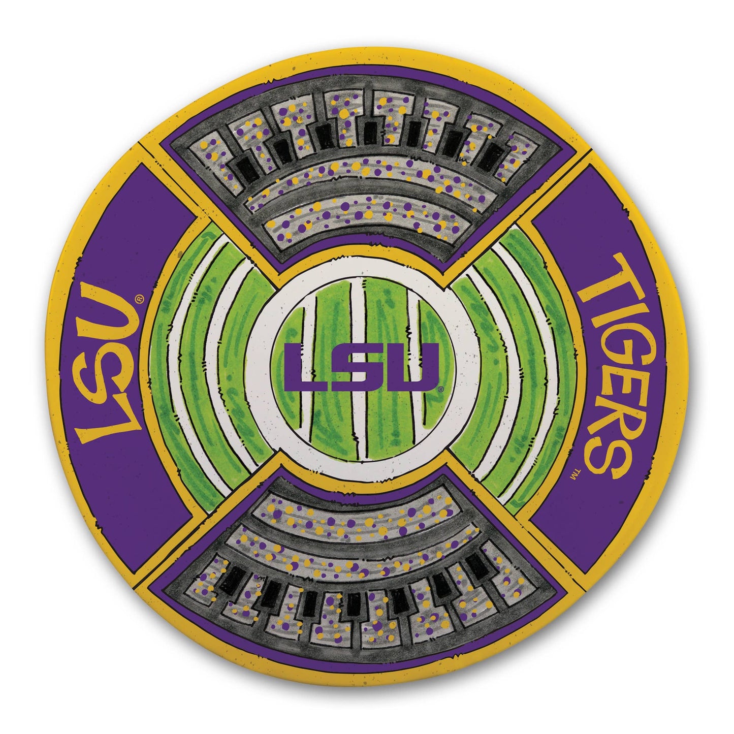 13.5" LSU Round Stadium Platter