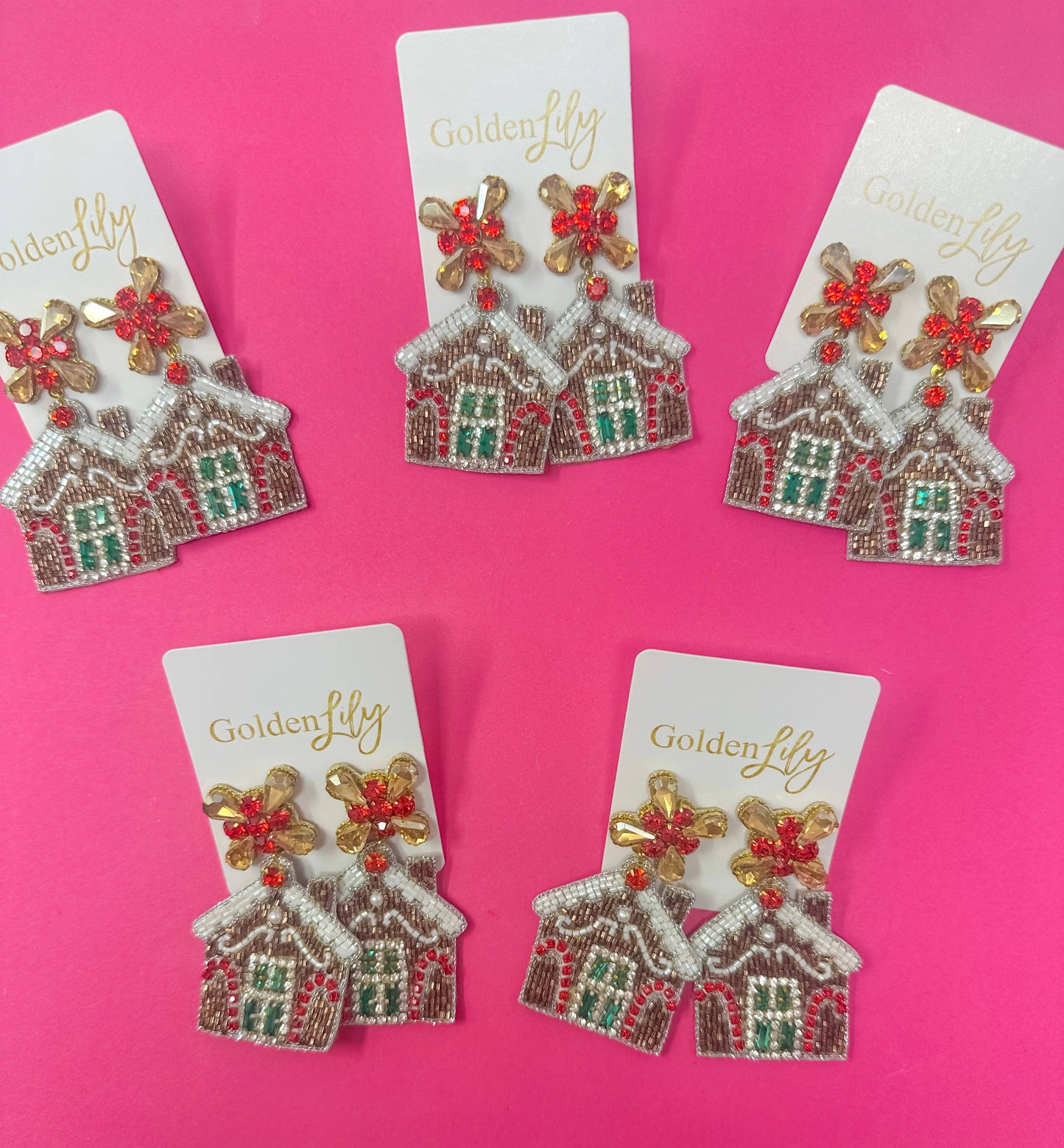 Christmas Gingerbread House Earrings